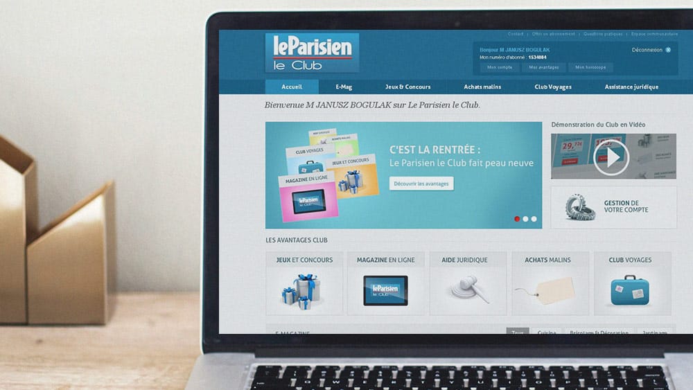 Site web Le Parisien le Club